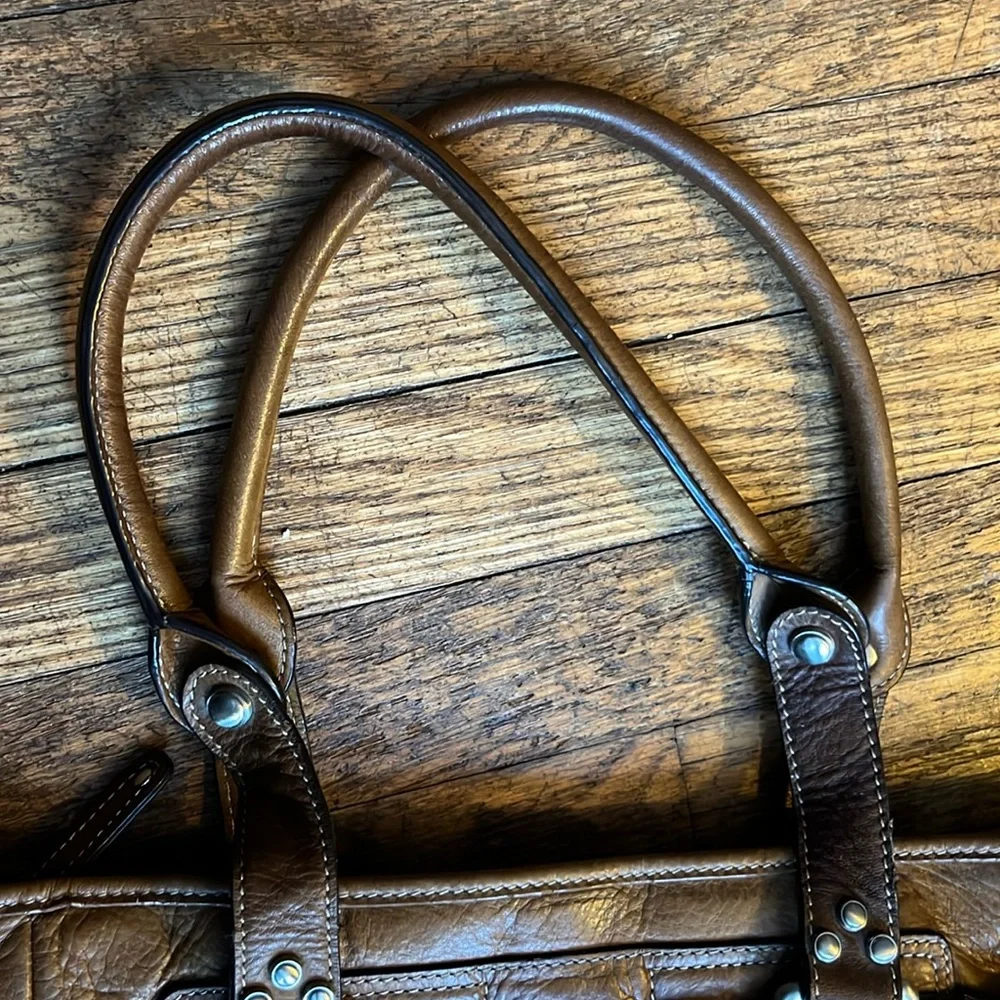 B. MAKOWSY satchel bag studded brown leather - Picture 14 of 16